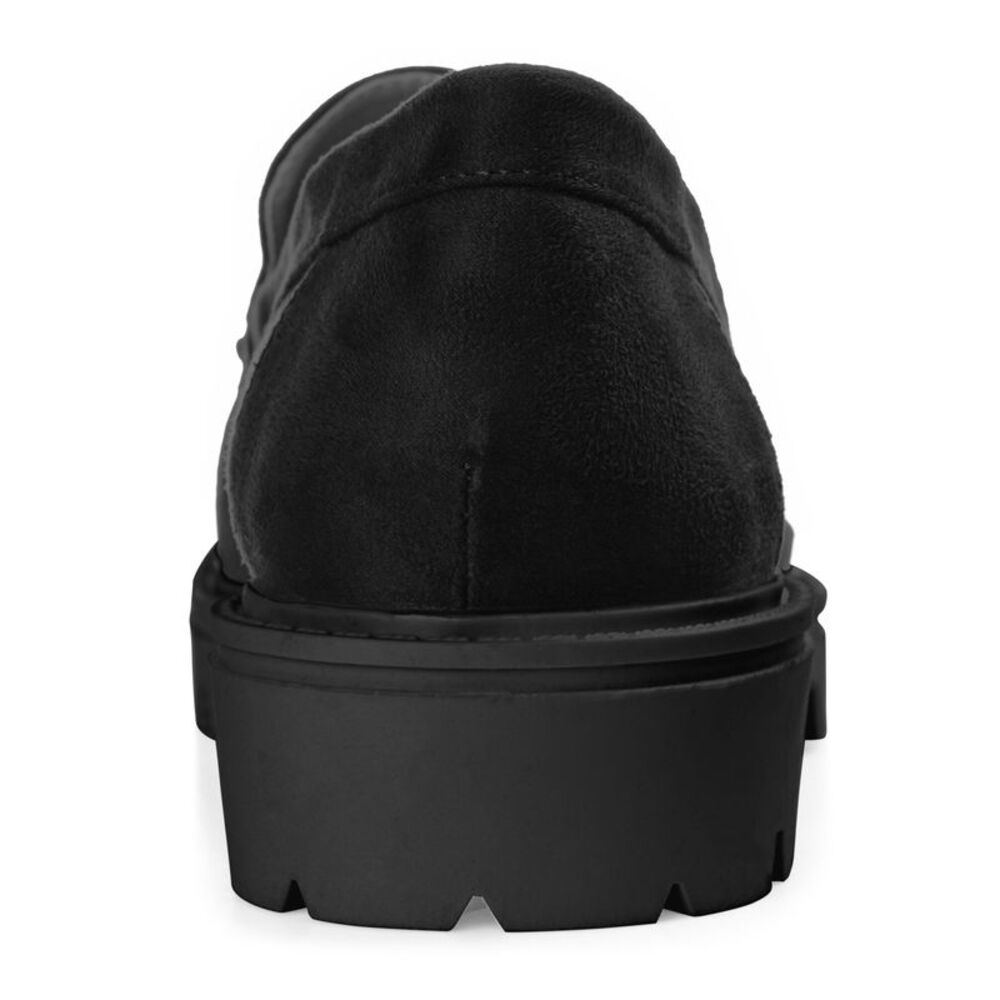JOURNEE COLLECTION Womens Black Moc Toe Erika Toe Slip On Loafers Shoes 6 N - Picture 2 of 4